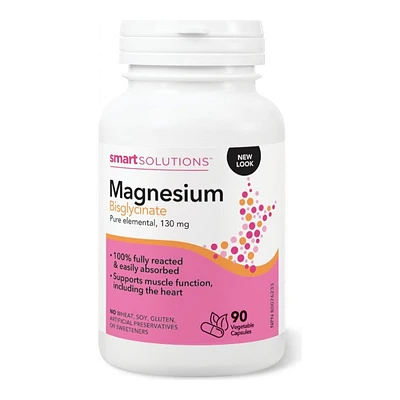 Smart Solutions Magnesium Bisglycinate Vegetable Capsules - 130mg - 90's