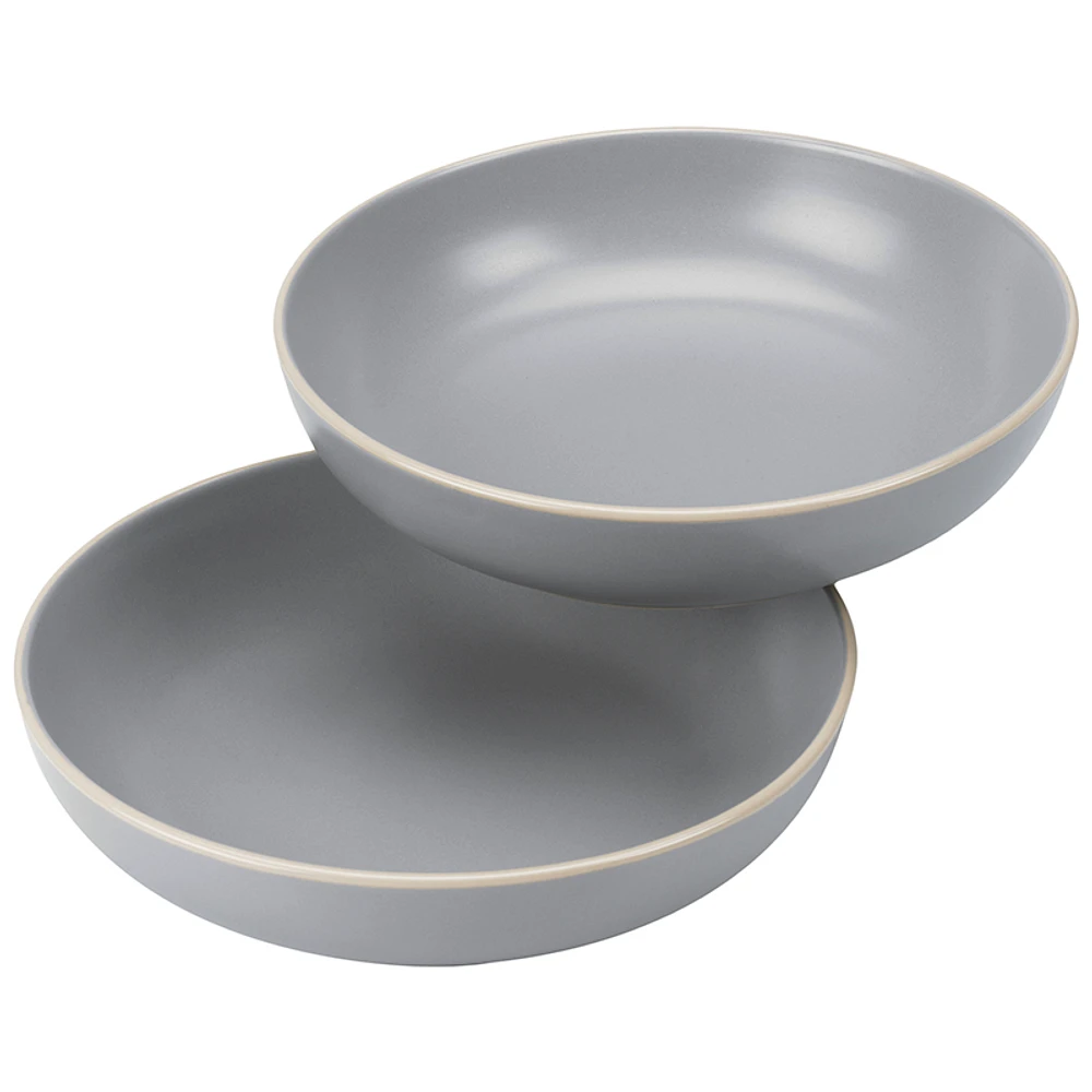 Gibson Home Rockaway Dinner Bowl Set - Grey - 2 Piece