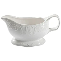 Bountiful Joy Gravy Boat - White Embossed - 16oz