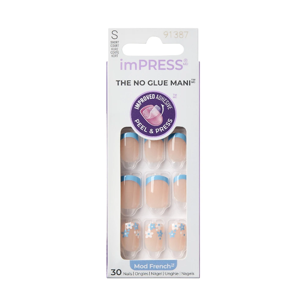 Kiss ImPRESS Peel & Press Mod French False Nails Kit - Snooze - 30s