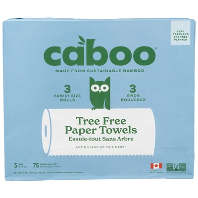 Caboo Tree Free Bamboo Paper Towel - 3 pack / 75s