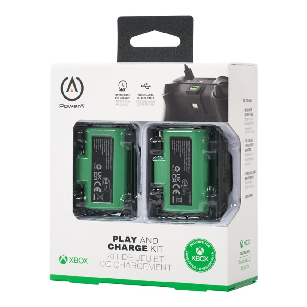 PowerA Play & Charge Kit 2 x Batteries for Xbox Wireless Controller - XBPW0119-01