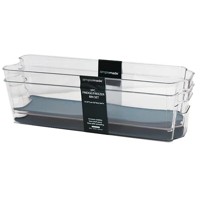 Simplemade Refrigerator Bin Set - Clear - 2 pack