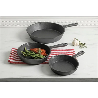 Gibson Home Skillet Set Cast Iron Fry Pans - Black