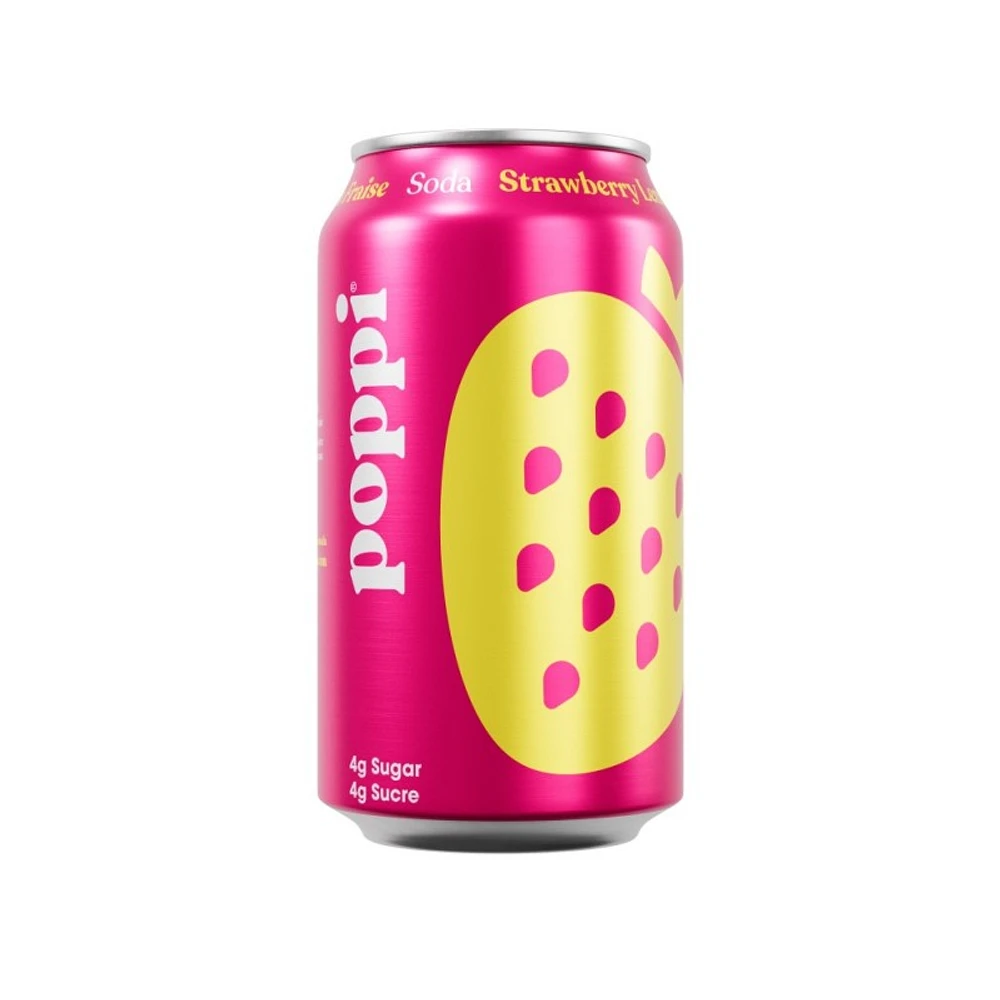 Poppi Prebiotic Soda - Strawberry Lemonade - 355ml