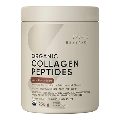 Sports Research Organic Collagen Peptides Powder - Dark Chocolate - 256g