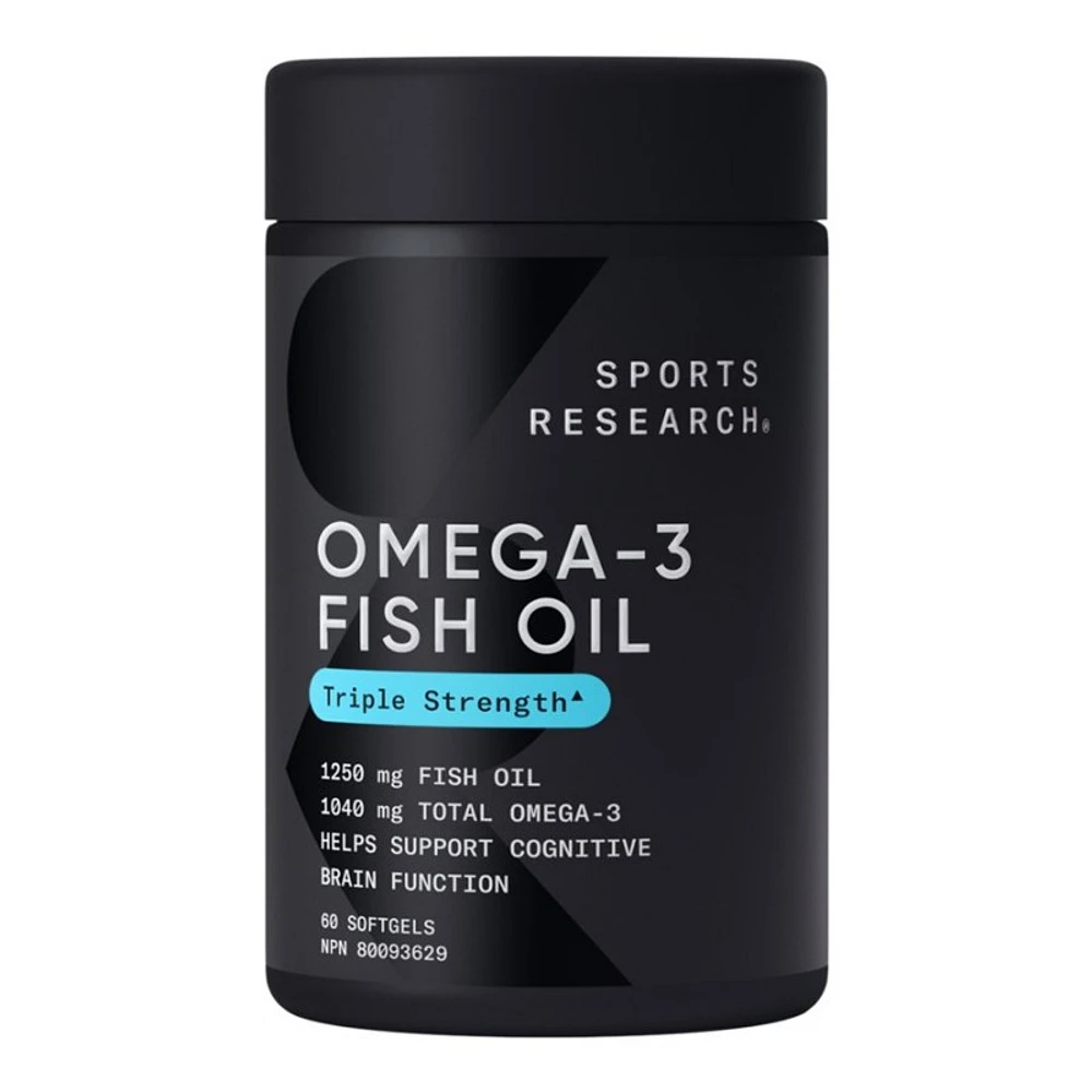 Sports Research Triple Strength Omega-3 Fish Oil Softgels - 60's