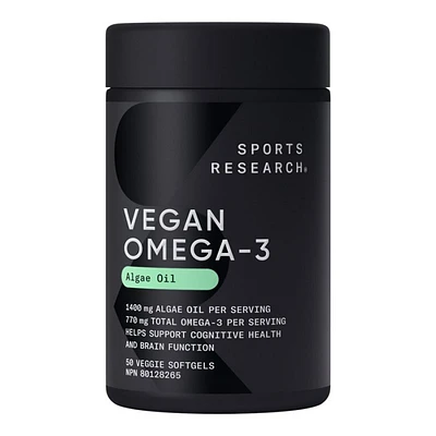 Sports Research Vegan Omega 3 Softgels - 50's