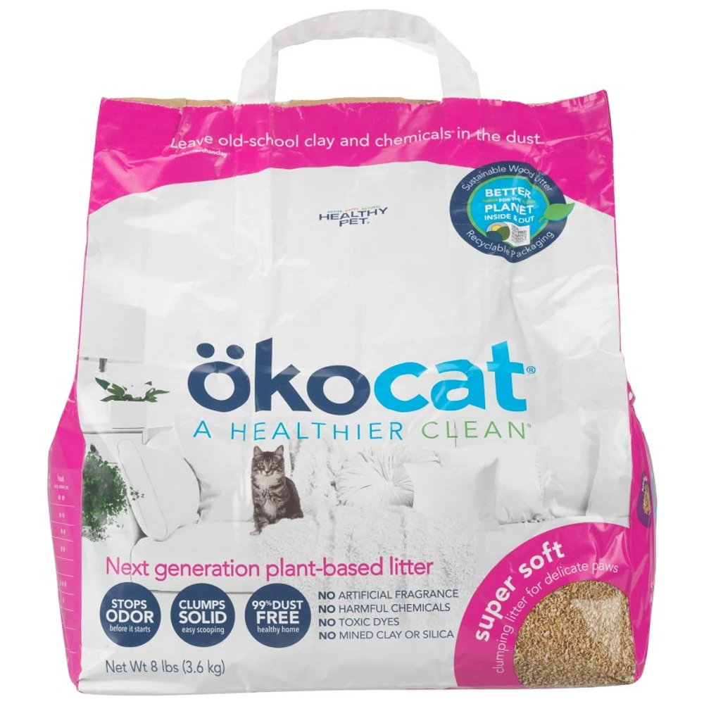 Okocat Clumping Wood Cat Litter Box - 8lb