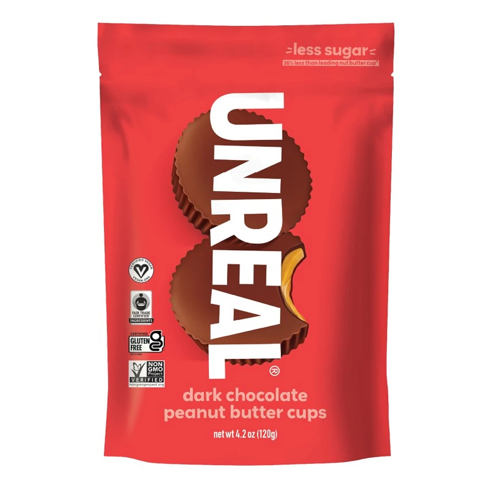 Unreal Vegan Dark Chocolate Peanut Butter Cups - 120g