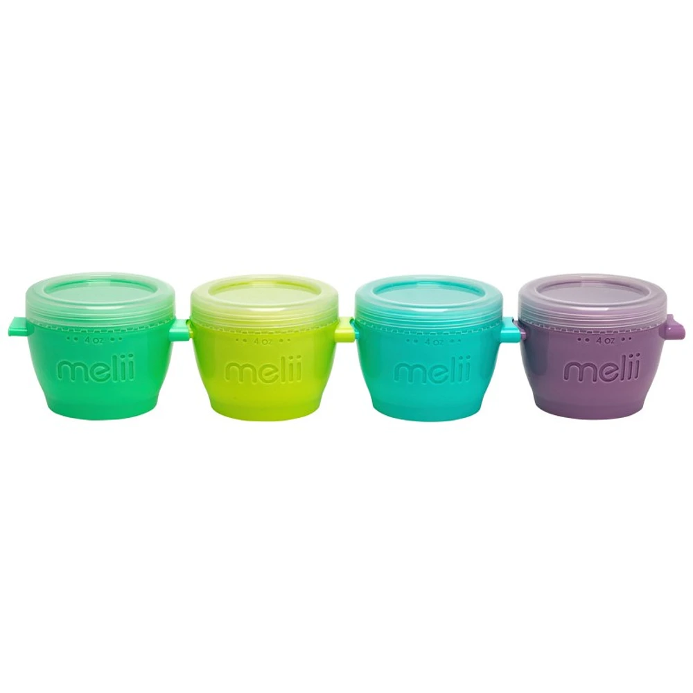 Melii Snap and Go Pods Food Containers - 4x118ml