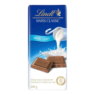 Lindt Swiss Classic Milk Chocolate Bar - 200g