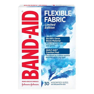 BAND-AID Flexible Fabric Bandages - Watercolor - Assorted - 30's