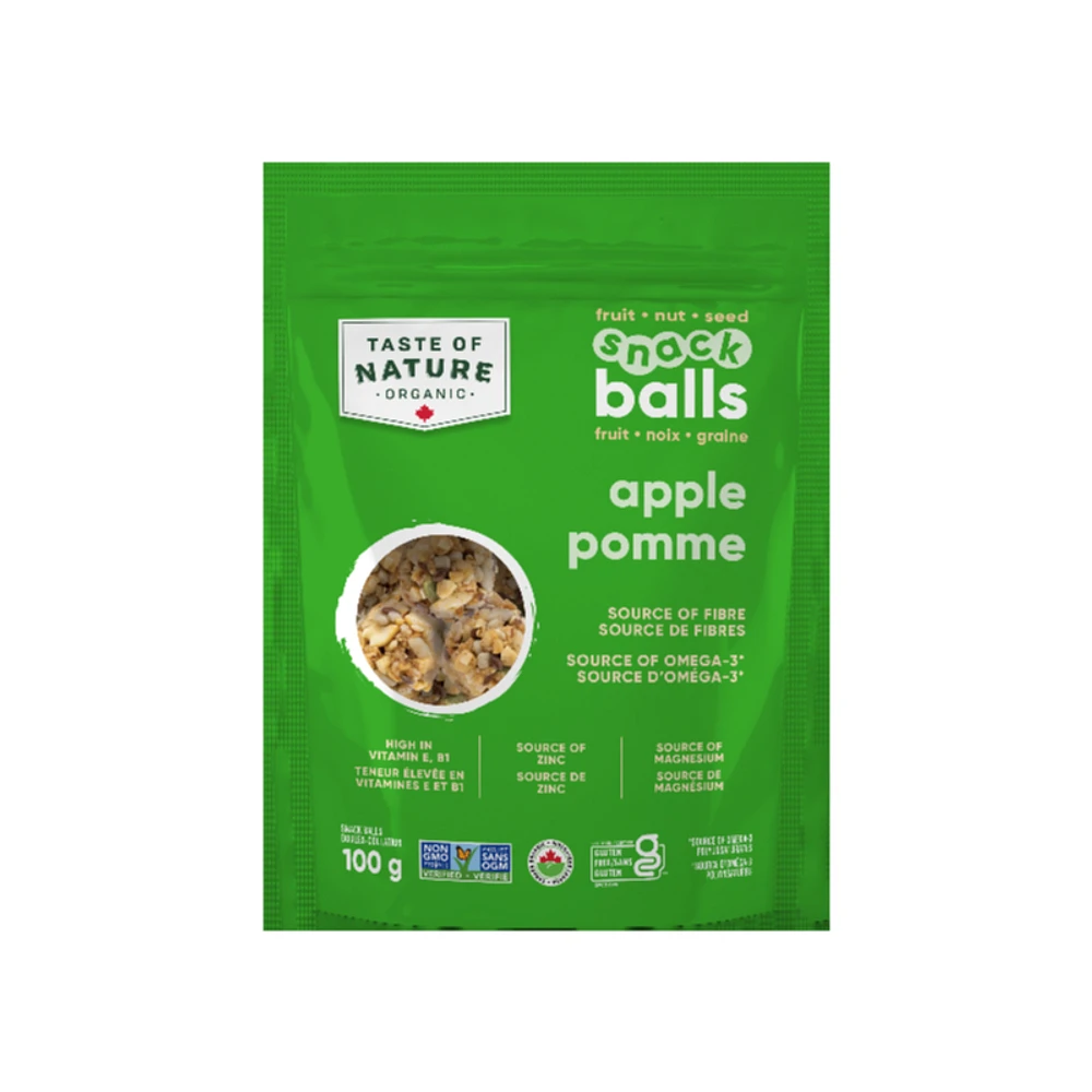 Taste of Nature Organic Snack Balls - Apple - 100g