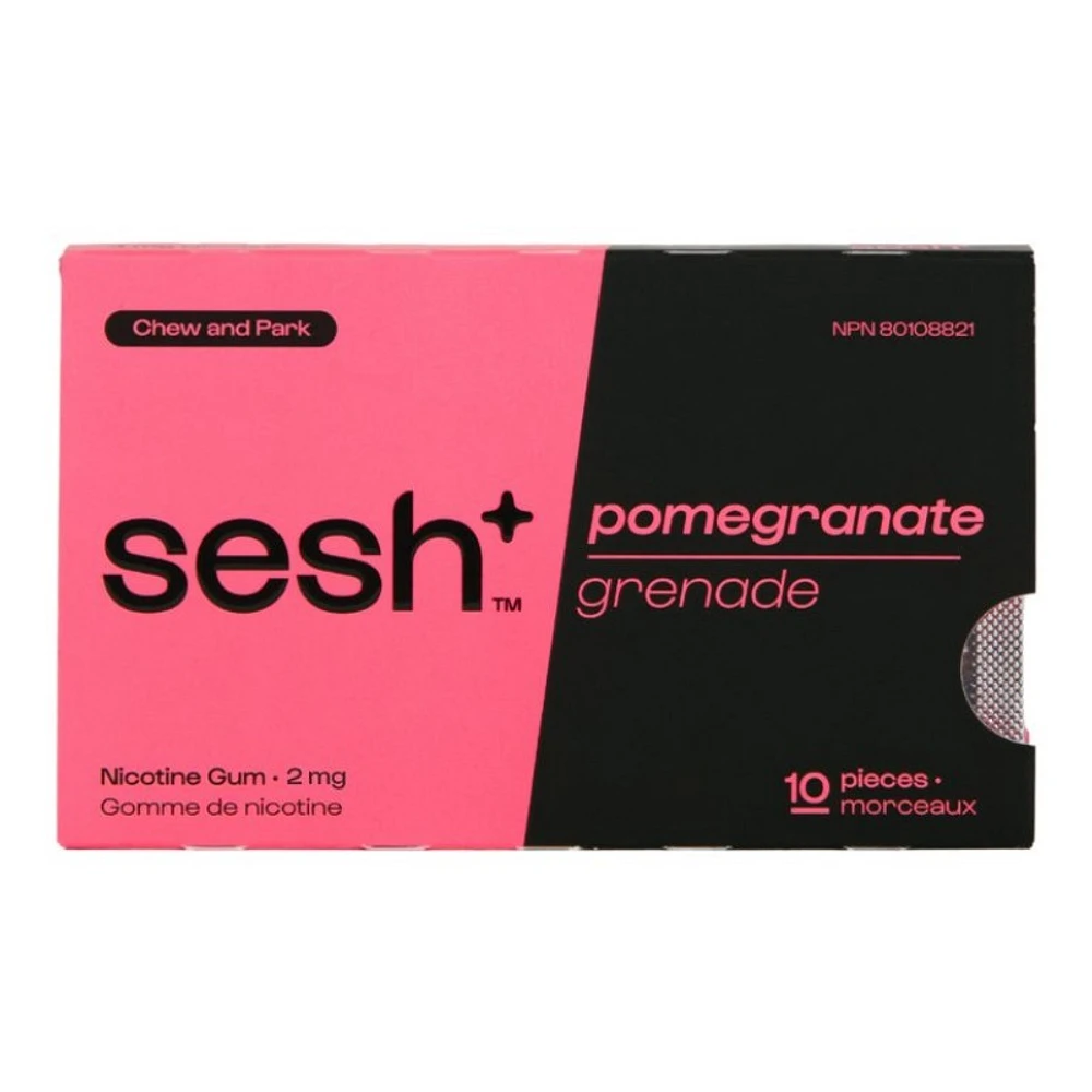 Sesh+ Nicotine Gum - Pomegranate - 2mg - 10's