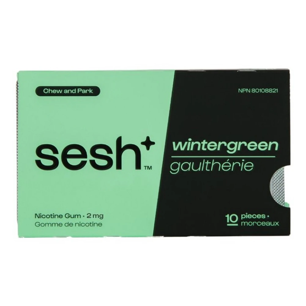 Sesh+ Nicotine Gum - Wintergreen - 2mg - 10's