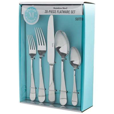 Martha Stewart Mirror Finish Flatware Set - Stainless Steel - 20 piece