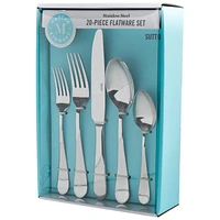 Martha Stewart Mirror Finish Flatware Set - Stainless Steel - 20 piece