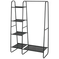 Whitmor Wardrobe with Mesh Shelving - Black