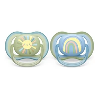 Philips Avent Ultra Air Pacifier Set - 0-6 Months - Smiling Sun / Blue Rainbow - 2 pack