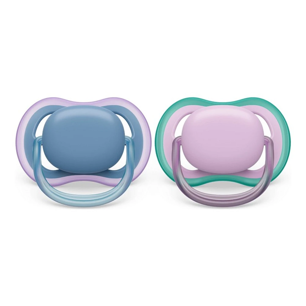 Philips Avent Ultra Air Pacifier Set - 6-18 Months - Blue Hush / Lush Lilac - 2 pack