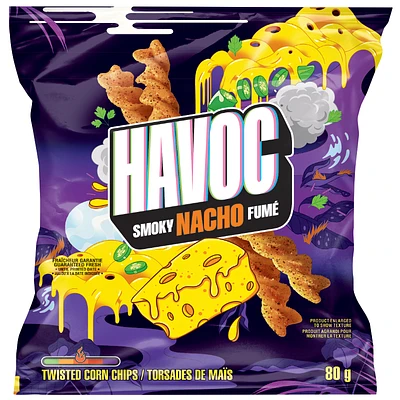 Havoc Twisted Corn Chips - Smoky Nacho - 80g