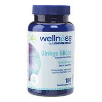 Wellness Standartized Extract Ginkgo Biloba Herbal Supplement - 60 mg - 180's