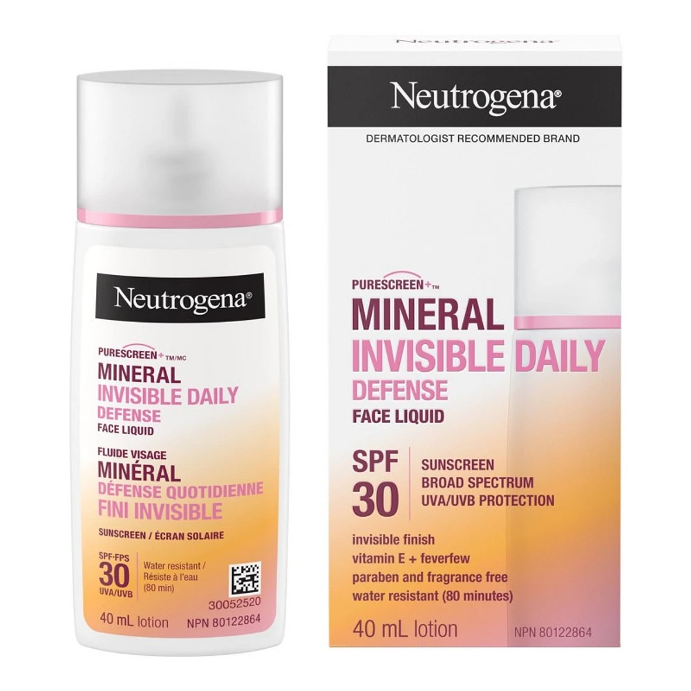 Neutrogena Invisible Daily Defense Mineral Face Liquid - SPF 30 - 40ml