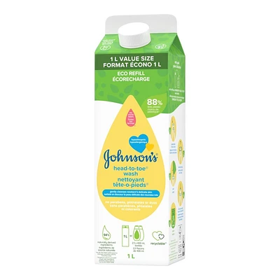 Johnson's Head-To-Toe Baby Body/Hair Wash Refill - 1L