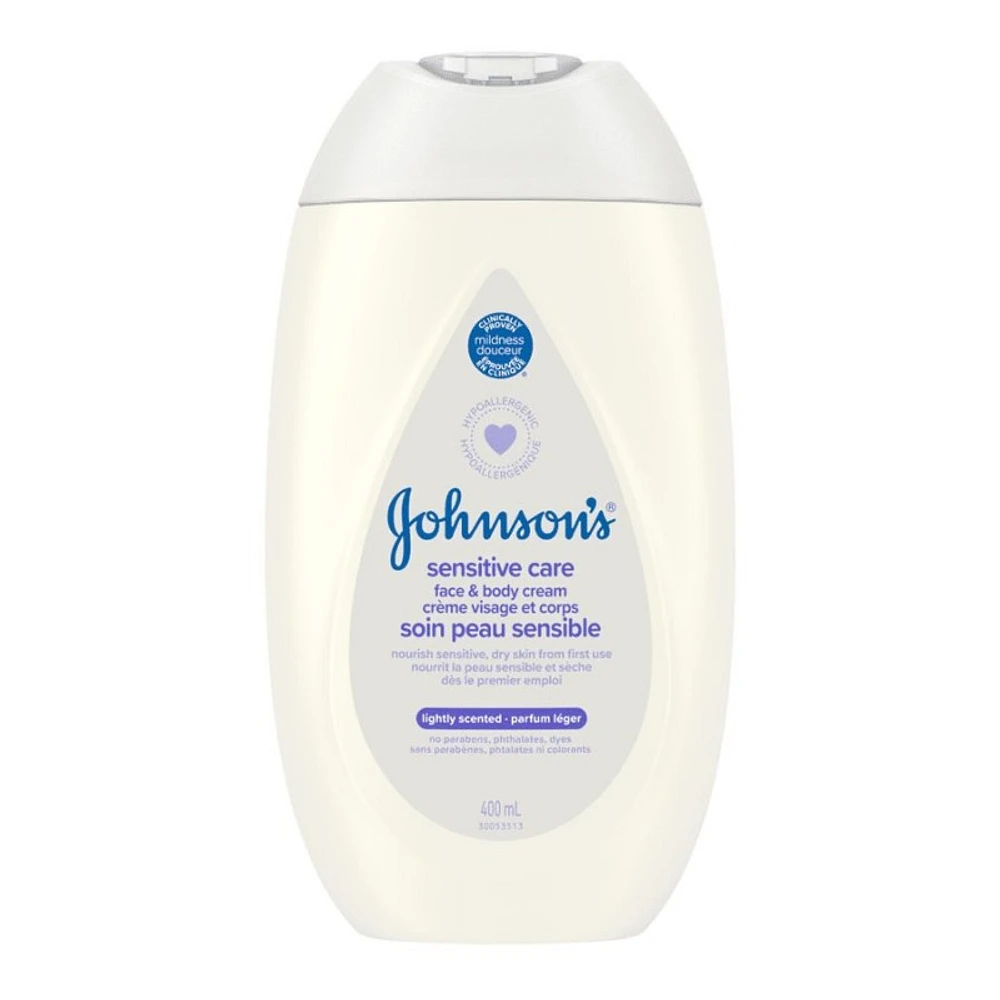 Johnson's Sensitive Care Face and Body Cream - 400ml