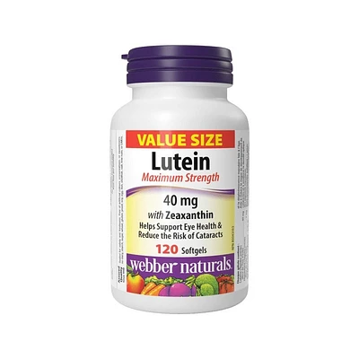 Webber Naturals Lutein with Zeaxanthin Maximum Strength Softgels - 120's