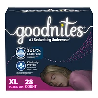 GoodNites Pajama Pants for Girls - Extra Large - 28's