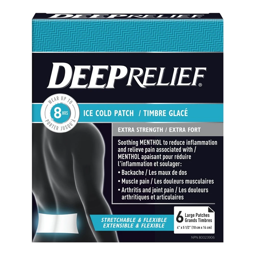 Deep Relief Extra Strength Ice Cold Patch - Large - 6 pack