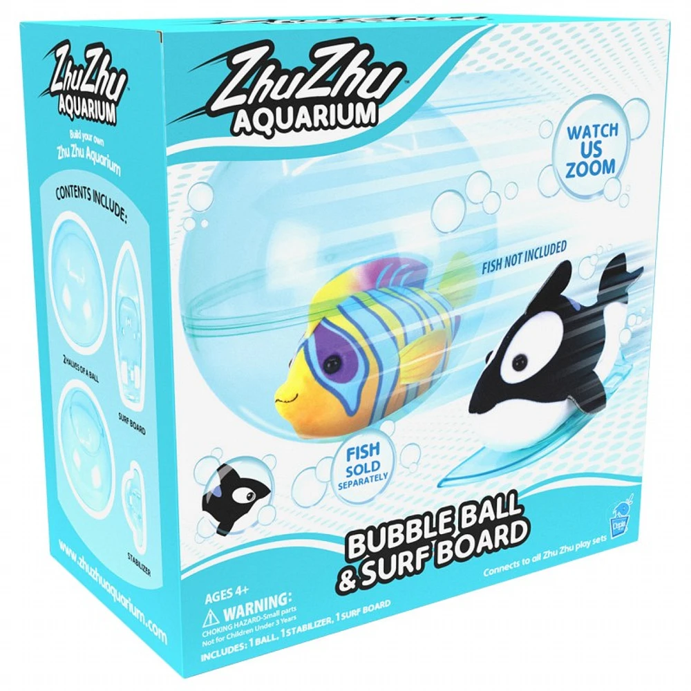 ZhuZhu Aquarium Fish Toy - Bubble Ball & Surf Board