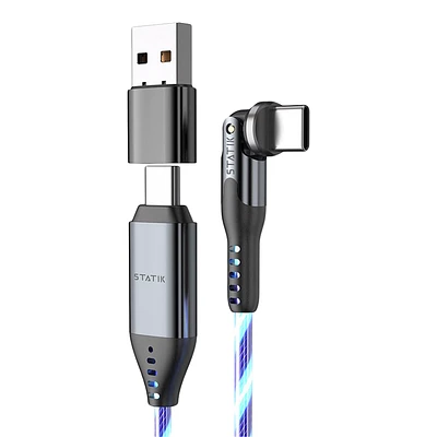 Statik PowerPivot Globright Pro USB-C to USB-C Cable - Blue - 2m