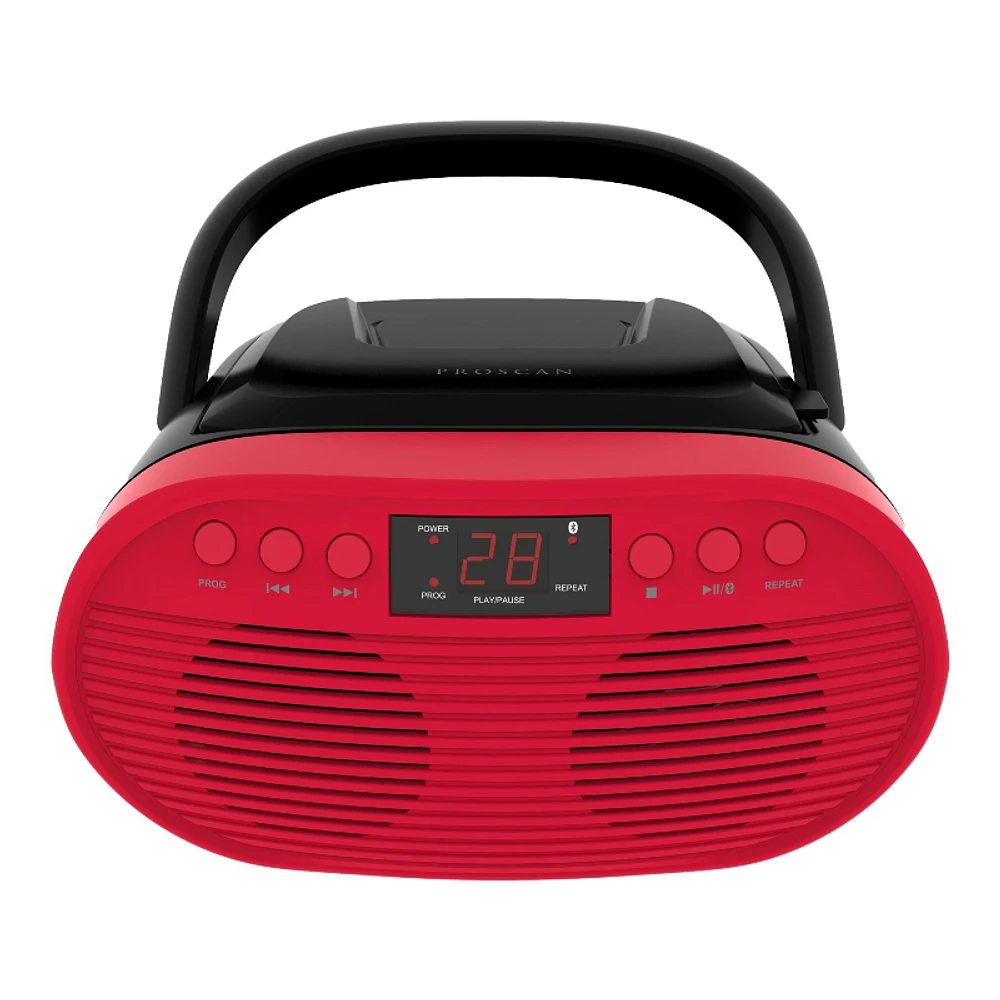 Proscan Boombox - Red - PRCD340BT-RED