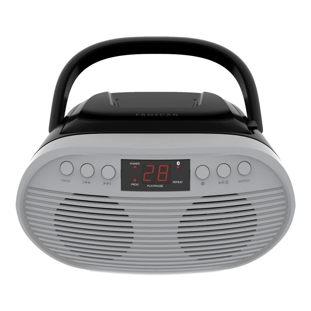 Proscan Portable Boombox - Silver - PRCD340BT-SILVER