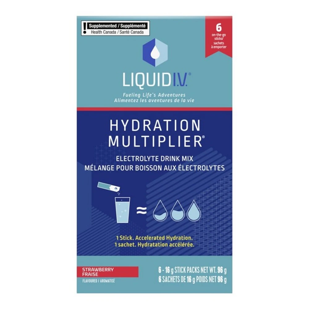 Liquid I.V. Hydration Multiplier Electrolyte Drink Mix Stick Packs - Strawberry - 6's