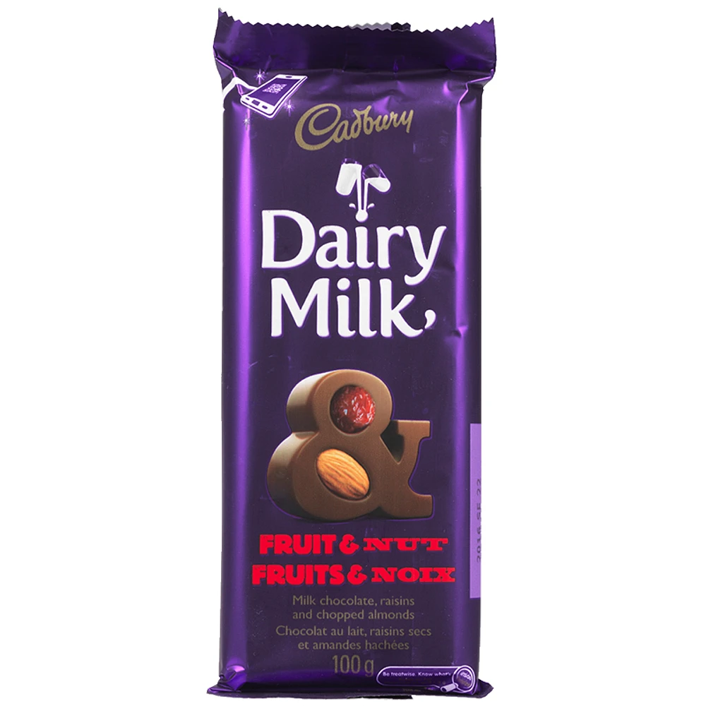 Cadbury Bar - Fruit & Nut - 100g