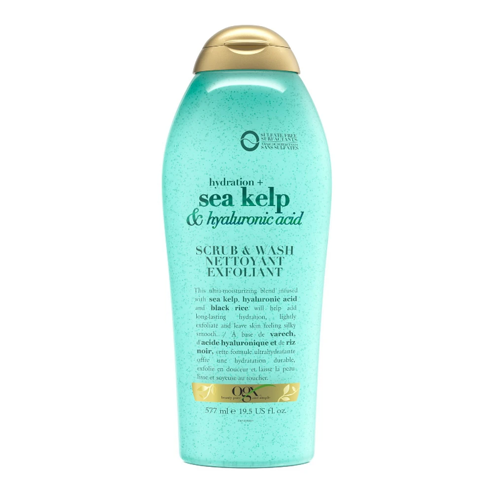 OGX Hydration + Body Scrub & Wash - Sea Kelp & Hyaluronic Acid - 577ml