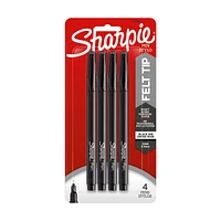 Sharpie Pen. Felt-Tip Pen Set - Black - 4 piece