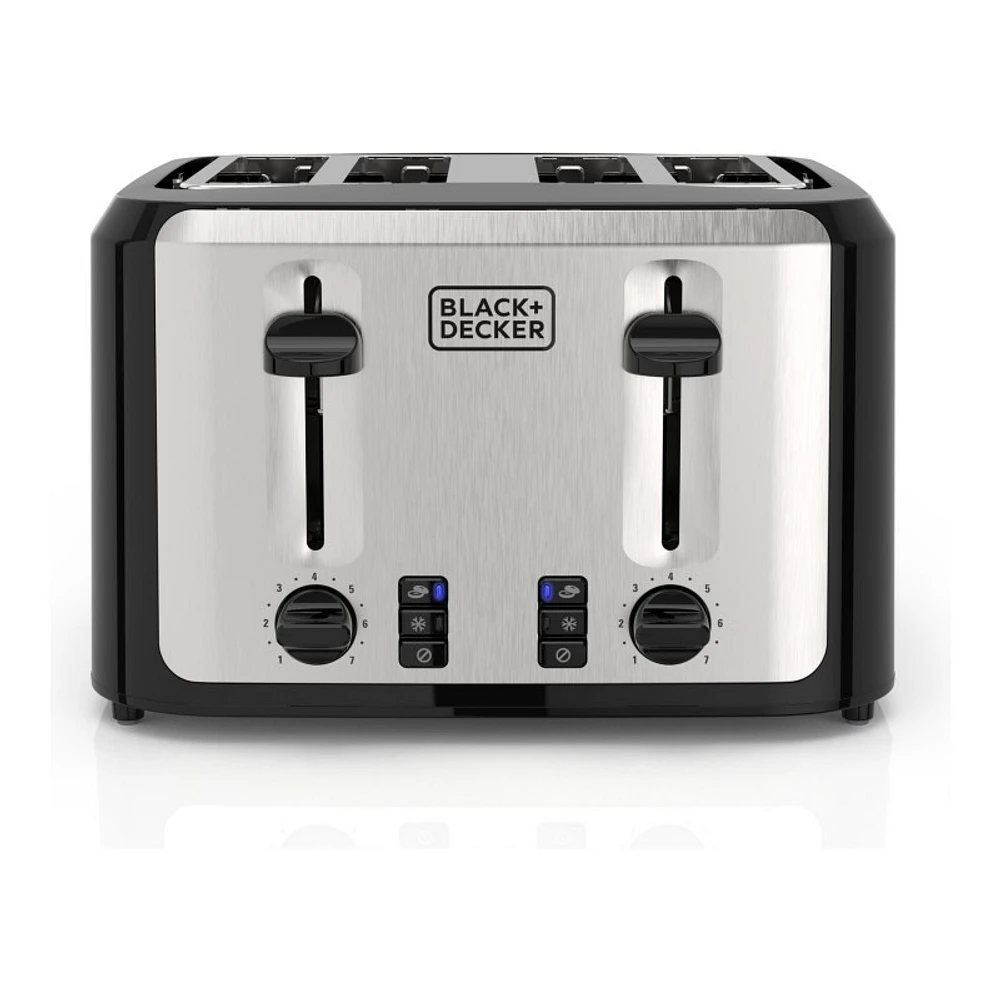 BLACK+DECKER 4-Slice Toaster - Stainless Steel/Black - TR7847-1BDC