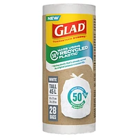 GLAD Trash Bags - Tall - White - 45L/28s