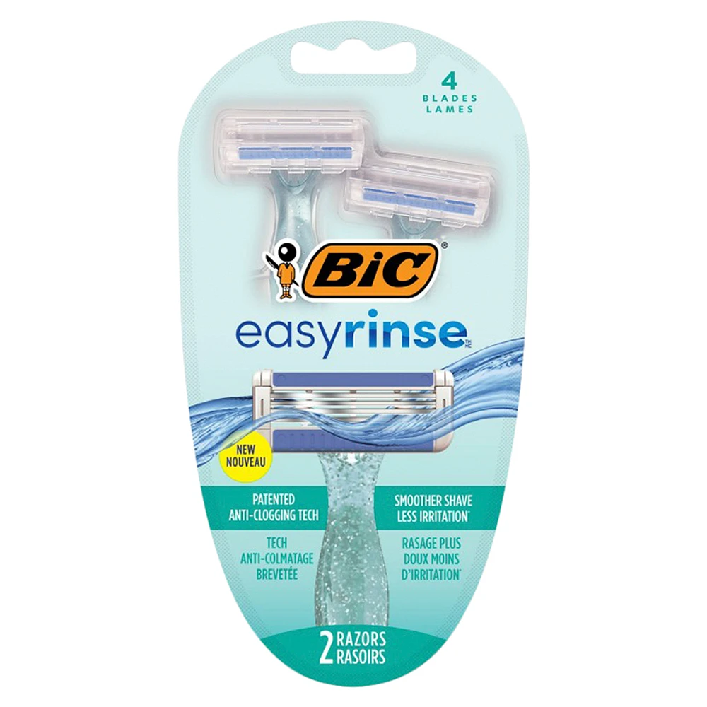 BIC easyrinse Women's Disposable Razor - 4 blades - 2's