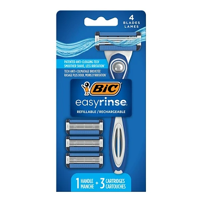 BIC easyrinse Men's Refillable Razor - 4 blades - 4's