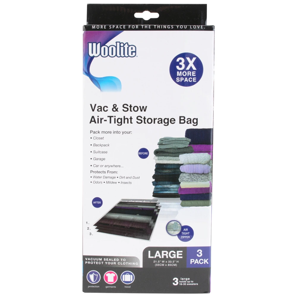 Woolite Vacuum Storage Bag - 3 piece