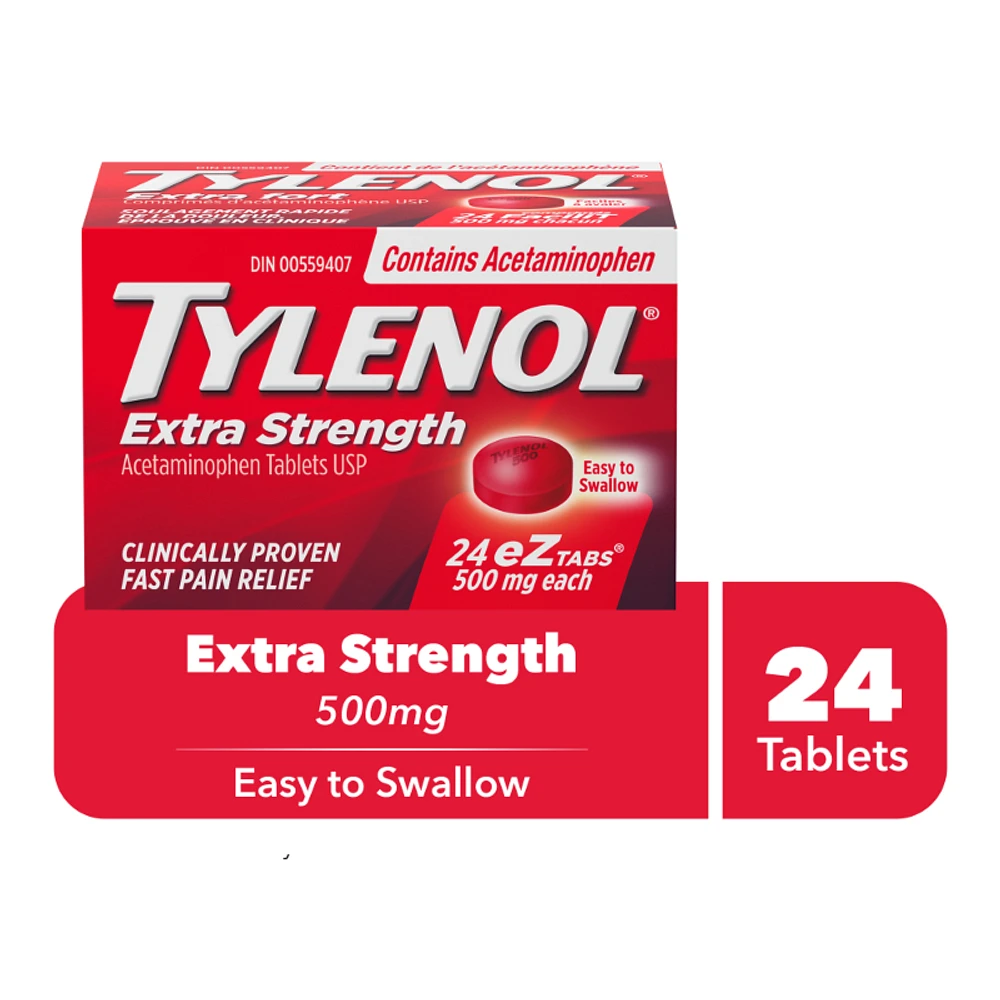 Tylenol* Extra Strength Acetaminophen eZ Tabs - 500mg - 24'sï¿½ ï¿½