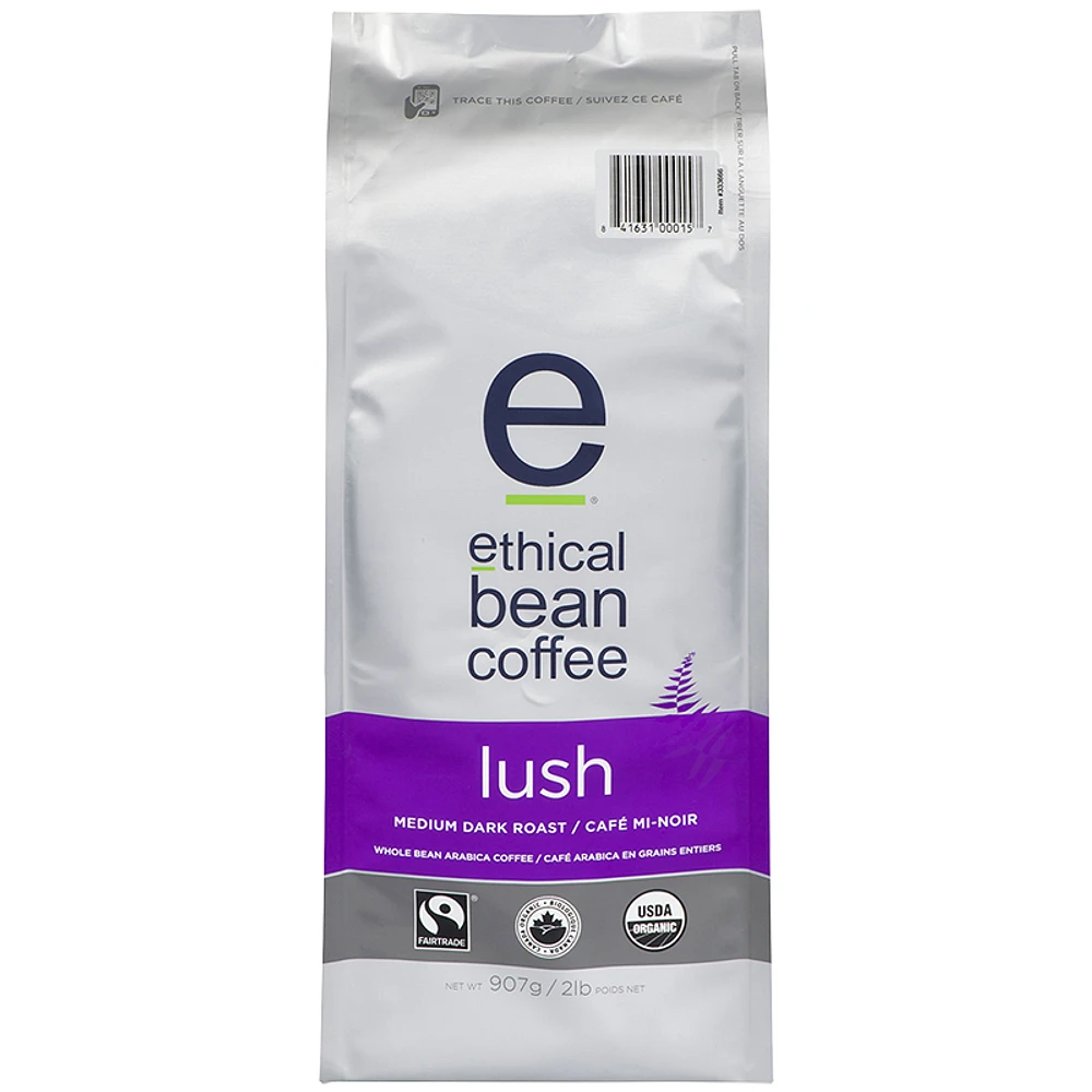 Ethical Bean Coffee - Lush Medium Dark Roast - Whole Bean