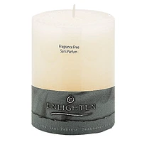 Enlighten Linen Unscented Pillar Candle