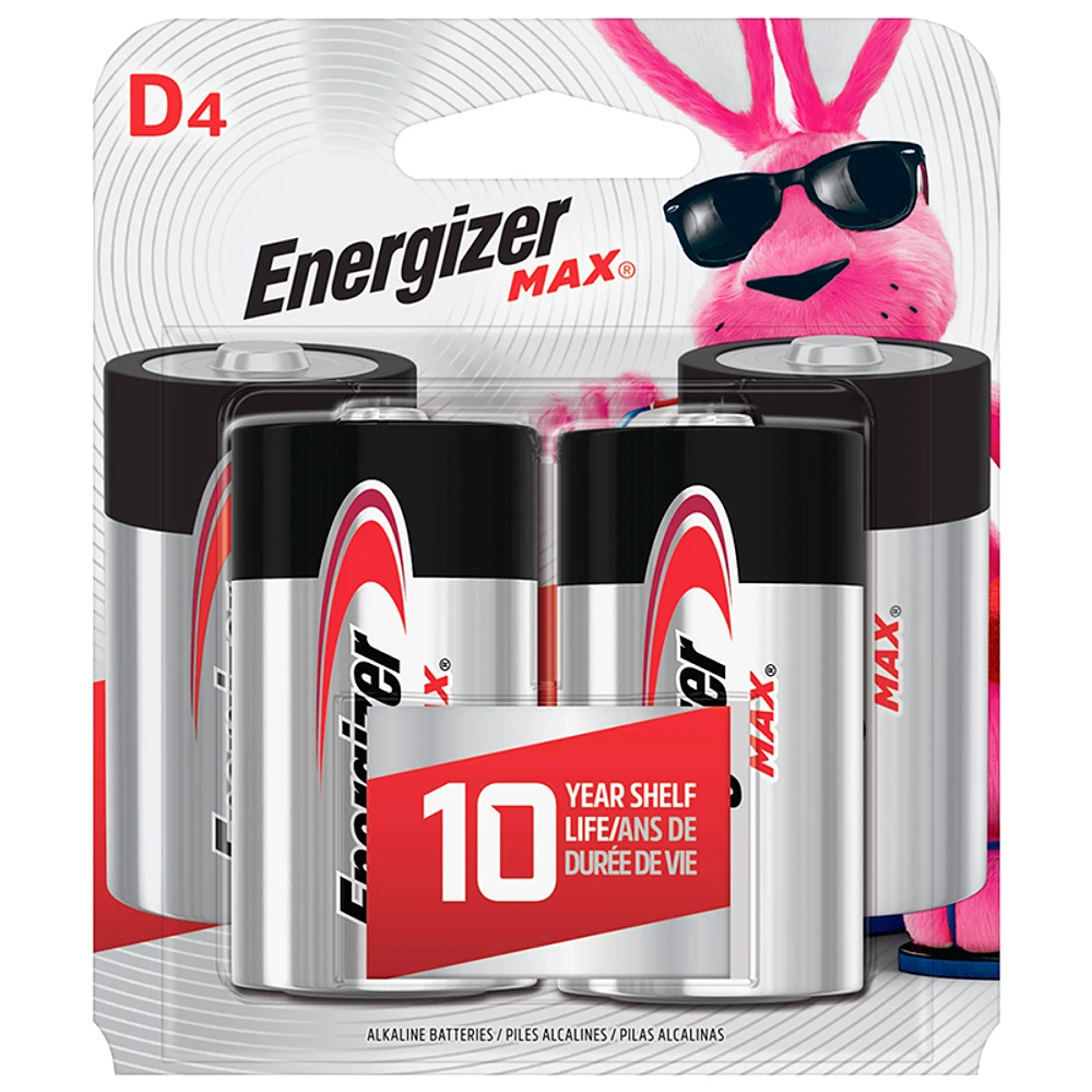 Energizer Max D Batteries - 4 pack